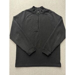 Public Rec Quarter Zip Pullover Mens Large Charcoal‎ Pima Cotton Stretch Raglan